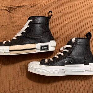 Dior Black and White High-Top Sneakers